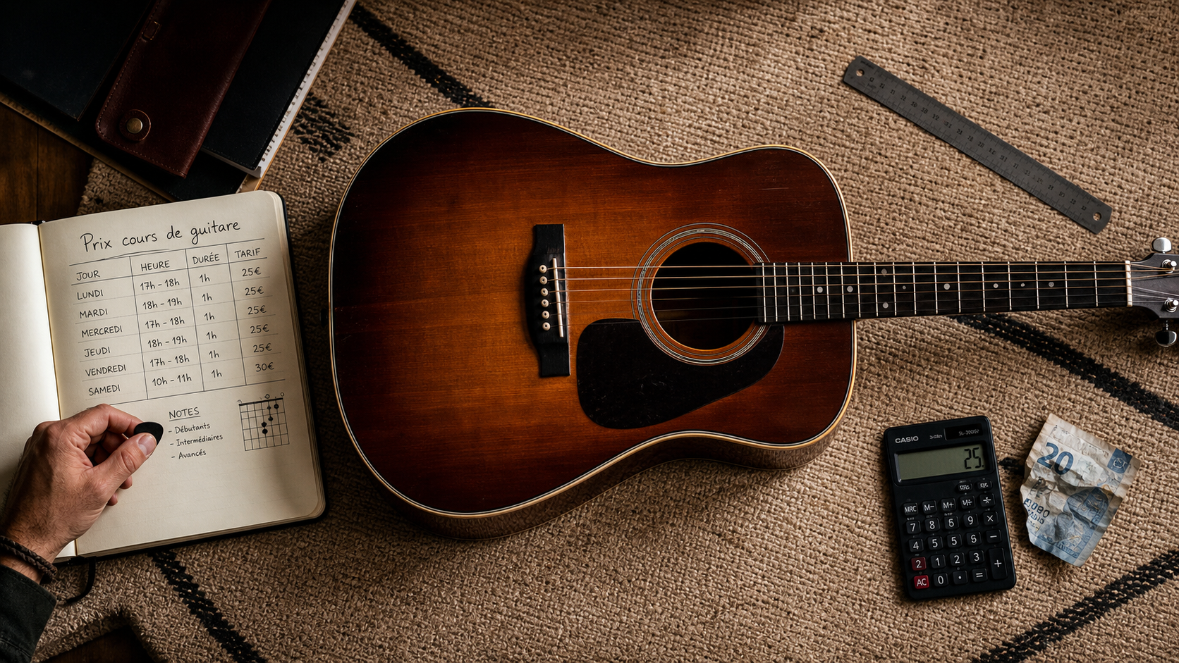 Prix d un cours de guitare : 30 minutes et forfait annuel