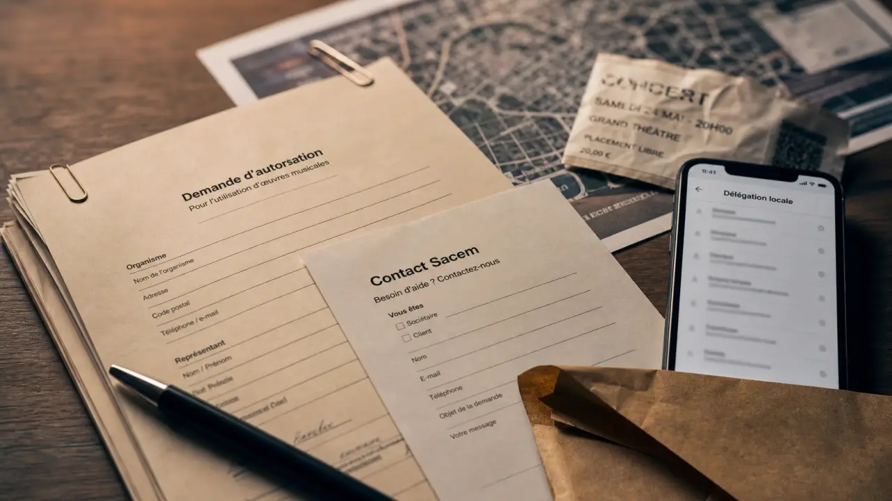 sacem contact : délégation locale, demande d’autorisation et réductions