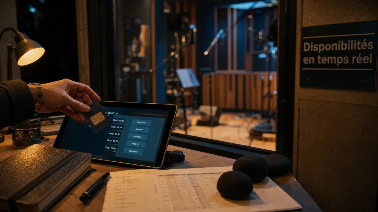Studios repetition : tablette de réservation et disponibilités en temps réel