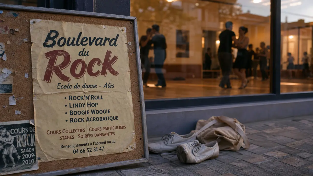 Boulevard du rock Alès : école de danse, cours de couple devant la façade