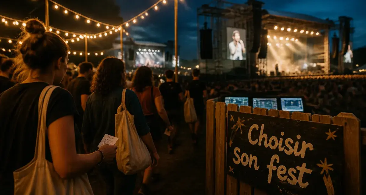 Classement festival france : file de festivaliers vers scène