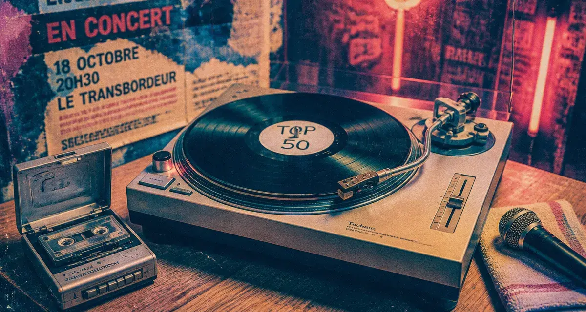 Chanson française année 80 : platine vinyle, walkman et micro vintage pour vos tubes incontournables