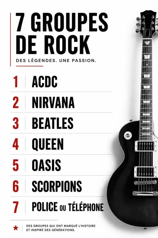 Liste des 7 réponses pour le niveau 139 du jeu Top 7 vieux groupes de rock
