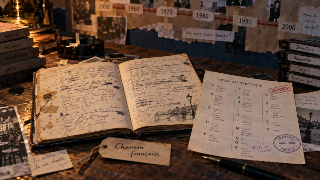 Paroles de chansons françaises anciennes : carnet et frise chronologique