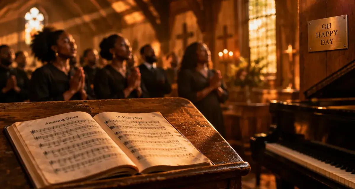 Chanson gospel connue OH HAPPY DAY en église, chorale gospel